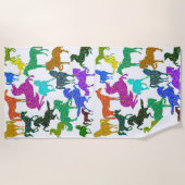 虹の馬 – "馬に関するDotty!" ビーチタオル (正面)