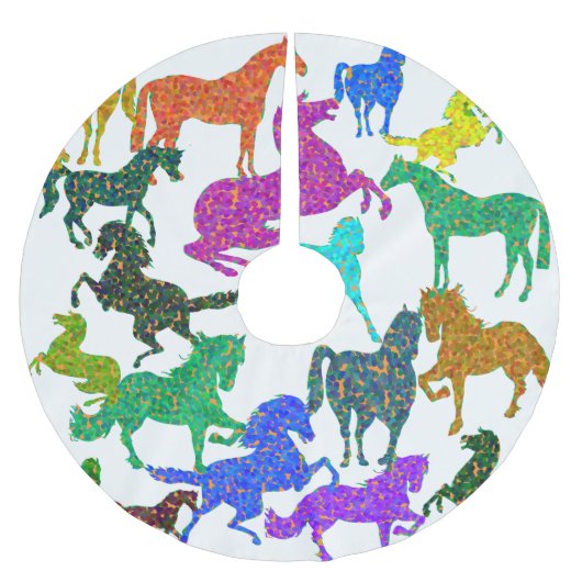 虹の馬 – "馬に関するDotty!" ブラッシュドポリエステルツリースカート (正面)