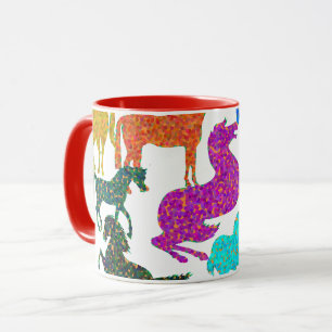 虹の馬 – "馬に関するDotty!" マグカップ