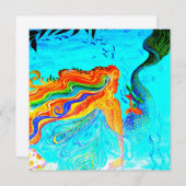 虹の髪の人魚の招待 招待状 (正面/裏面)