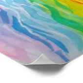 虹の髪の女の子とユニコーン ポスター (角)