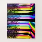 虹の魅力森の木のシルエット ジグソーパズル (縦)