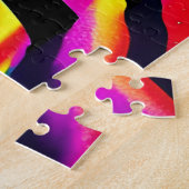 虹の魅力森の木のシルエット ジグソーパズル (側面)