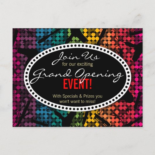 虹の魅力的でカスタムなヘアーサロンのイベントの郵便はがき インビテーションポストカード (正面)