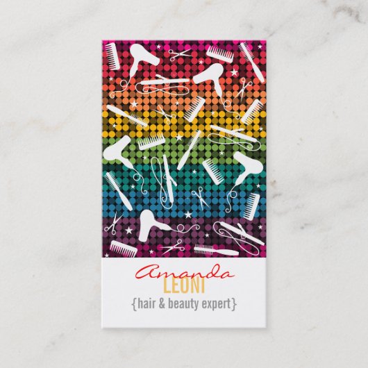 虹の魅力的なヘアーサロンの縦の名刺 名刺 (正面)