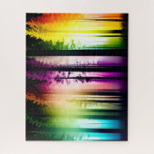 虹の魅力神秘的な森林風景 ジグソーパズル (縦)