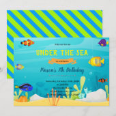 虹の魚の誕生日テーマの招待状 招待状 (正面/裏面)