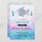 虹の魚パーティー招待状 招待状 (正面/裏面)