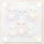 虹の鳥のフクロウ3 ガラスコースター (裏面)