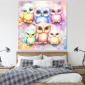 虹の鳥のフクロウ3 キャンバスプリント (インサイチュ (寝室))