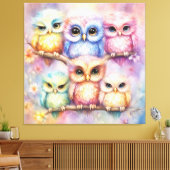 虹の鳥のフクロウ3 キャンバスプリント (インサイチュ (リビング))