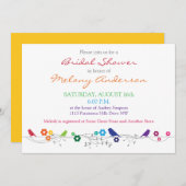 虹の鳥の花ブライダルシャワー招待 招待状 (正面/裏面)