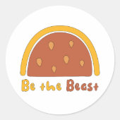 虹の黄色やる気を起こさせると茶色になる ラウンドシール (正面)