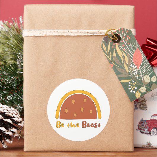 虹の黄色やる気を起こさせると茶色になる ラウンドシール (クリスマス)