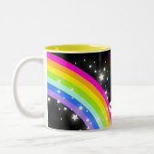 虹の黒い名前をカスタムするのマグをからかいます ツートーンマグカップ (左)