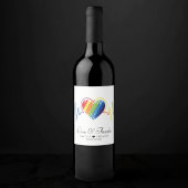 虹の鼓動 | 抽象芸術スクライブルハートLGBQ ワインラベル