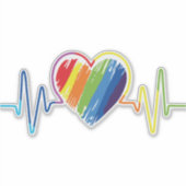 虹の鼓動 |抽象芸術芸術的ゲイプライド シール (正面)