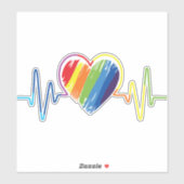 虹の鼓動 |抽象芸術芸術的ゲイプライド シール (シート)