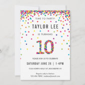 虹の10歳誕生日パーティー、10歳の誕生日 招待状 (正面)