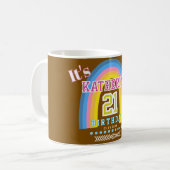 虹の21歳の誕生日 ブラウン コーヒーマグカップ (正面左)
