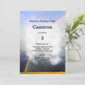 虹の3歳誕生日パーティー招待状 招待状 (スタンド正面)