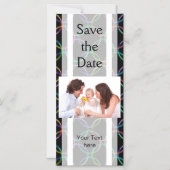 虹の3Dインターロックリング+アイディア マグネット招待状 (正面)