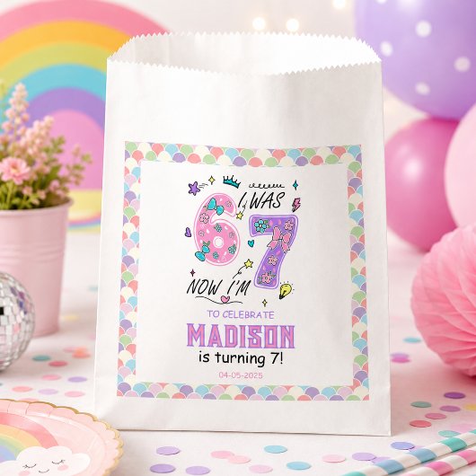 虹の7歳の誕生日 | 6歳だったのに今は7歳 | キッズ フェイバーバッグ