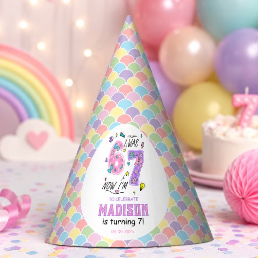 虹の7歳の誕生日 | 6歳だったのに今は7歳 | 子供 パーティーハット
