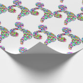 虹の（ばちゃばちゃ）跳ねるの疑門符 ラッピングペーパー (角)