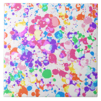 虹の(ばちゃばちゃ)跳ねるの芸術のカラフルははねかけます タイル