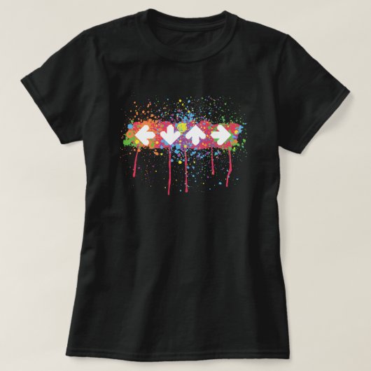 虹の(ばちゃばちゃ)跳ねる Tシャツ (デザイン正面)
