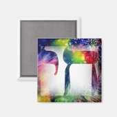 虹の「チャイ」ヘブライ語の生活 マグネット (正面/裏面)