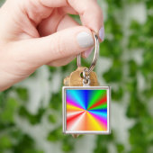 虹の"日が差すこと"の背景 キーホルダー (手)