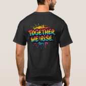 虹の「Together We Rise」デザイン  Tシャツ (裏面)