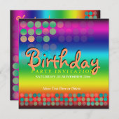 虹のFuntimesの誕生日のパーティの招待状 招待状 (正面/裏面)