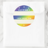 虹のHelloネームタグ　名前を知る方法 ラウンドシール (バッグ)