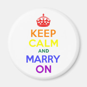 虹のKeep Calmして結婚しよう マグネット