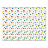 虹のLGBTハートとカラフル花のパターン テーブルクロス (正面(横))