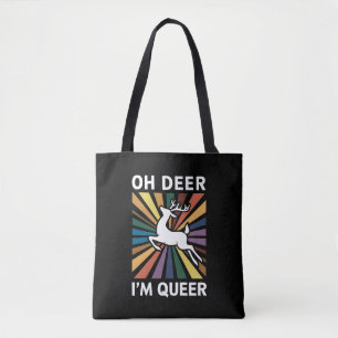 虹のLGBTプライド レズビアン ゲイ クワイア おおシカ私はクエスチョニング トートバッグ