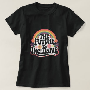 虹のLGBTQフラッグ ゲイ 包括的な未来 Tシャツ