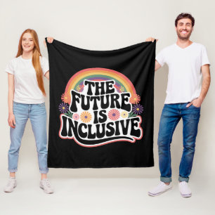 虹のLGBTQフラッグ ゲイ 向け 包括的な未来 フリースブランケット