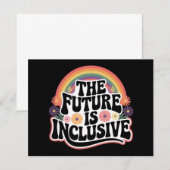 虹のLGBTQフラッグ ゲイ 向け 包括的な未来 招待状 (正面/裏面)