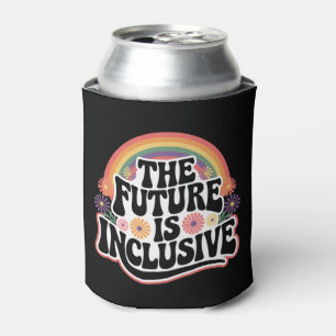 虹のLGBTQフラッグ ゲイ 向け 包括的な未来 缶クーラー