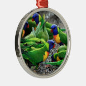 虹のLorikeetのオーストラリアの鳥 メタルオーナメント (右)