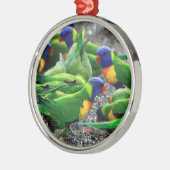 虹のLorikeetのオーストラリアの鳥 メタルオーナメント (左)
