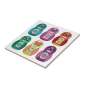 虹のMatryoshkaのフクロウ タイル (側面)