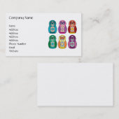 虹のMatryoshkaのフクロウ 名刺 (正面/裏面)