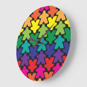 虹のMeepleの時計 ラージ壁時計 (傾斜)