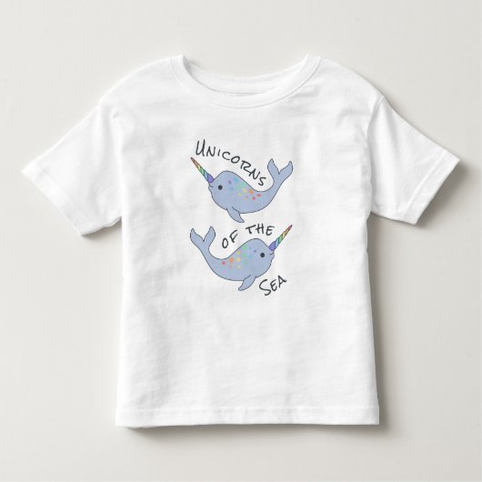 虹のNarwhalの海のユニコーンの幼児のRaglanのTシャツ トドラーTシャツ (正面)