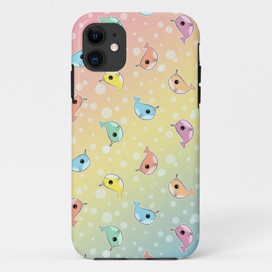 虹のNarwhal脂肪質のパターン Case-Mate iPhoneケース (裏面)